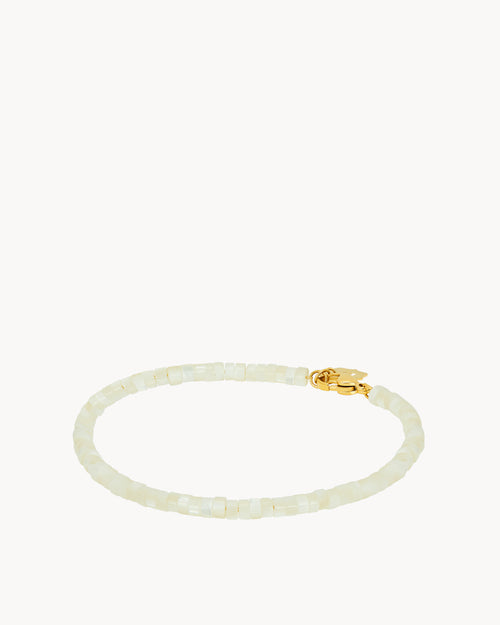 White Protection Mother of Pearl Anklet