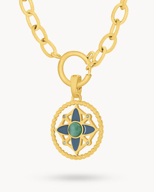 Compass Necklace Set, Gold
