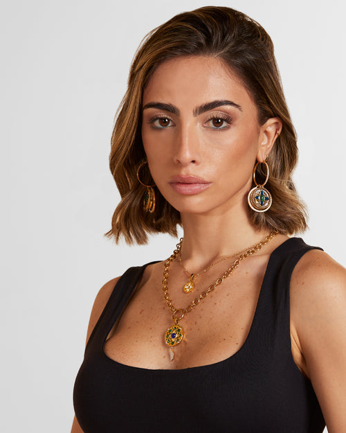 Dreamcatcher Necklace Set, Gold