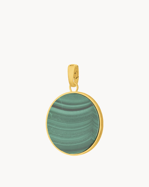 Optimism Stone Malachite Statement Pendant, Gold