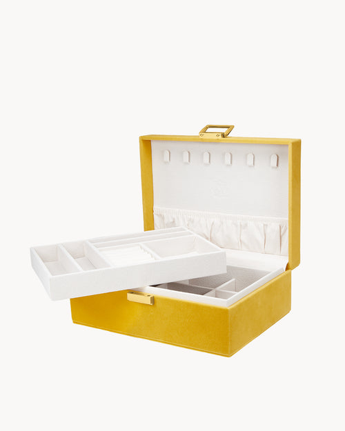 Yellow Velvet Jewellery Box