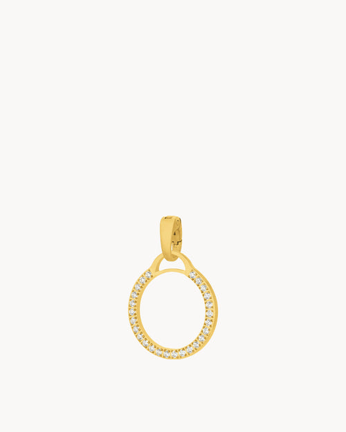 Dainty Starlight Circle Halo Pendant, Gold