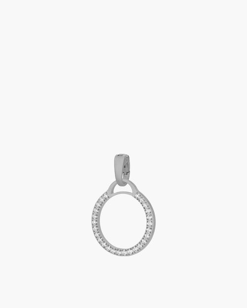 Dainty Starlight Circle Halo Pendant, Silver