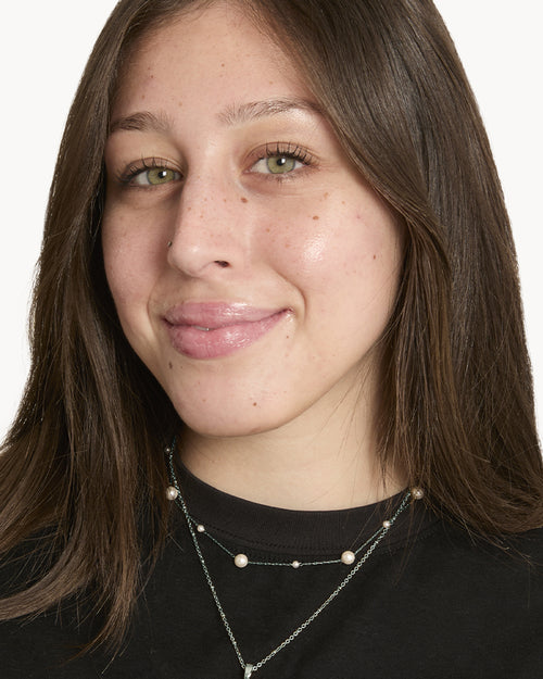 Pearl Tin Cup Silver Choker