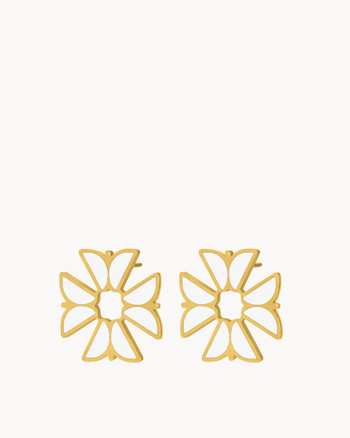 White Kavallieri Mvintage Stud Earrings