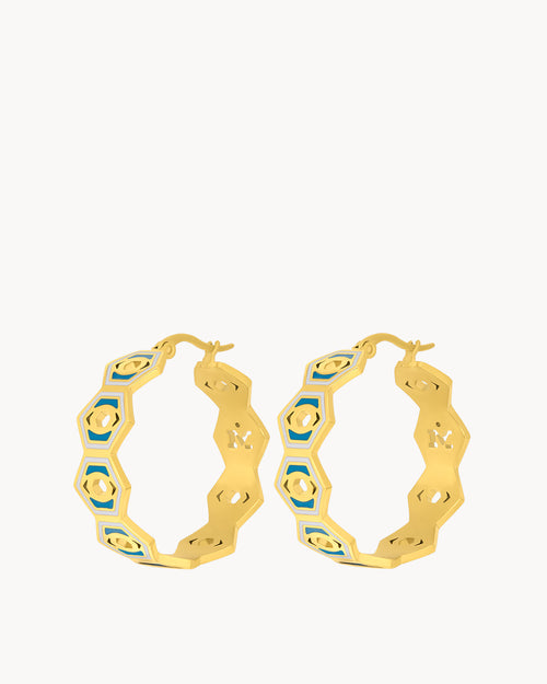 Evil Eye Gardjola Statement Hoop Earrings