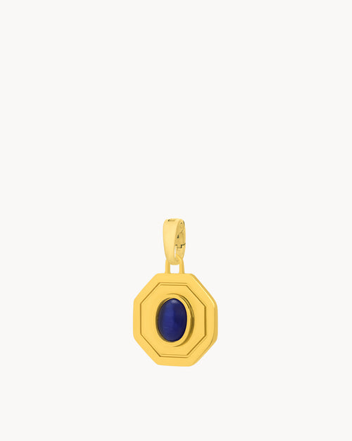 Octagon Ħabbata Perseverance Blue Cat Eye Pendant