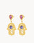 Intuition Purple Hand Of Fatima Dangling Earrings