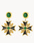 Confidence Emerald Cat Eye Statement Kavallier Dangling Earrings