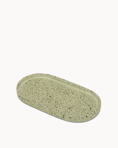 Green Terrazzo on Green Oval Trinket Tray Small