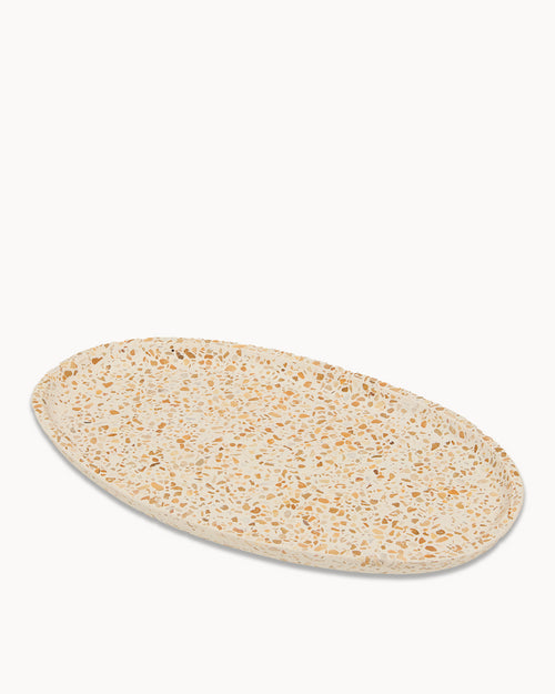 Yellow Terrazzo on White Pebble Trinket Tray