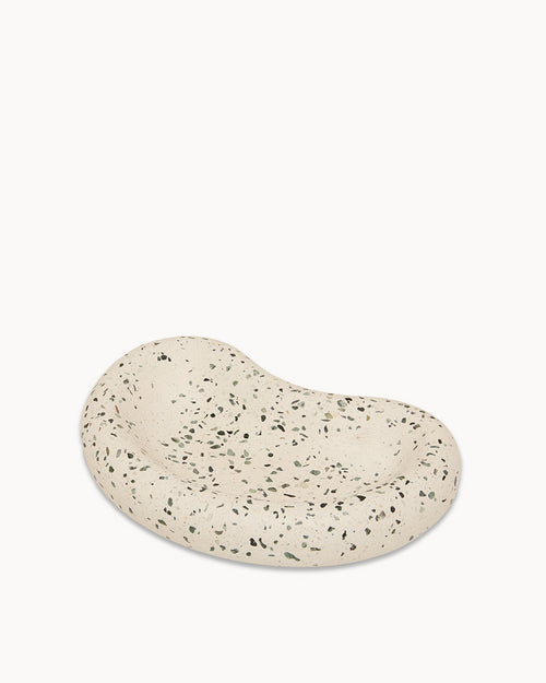 Green Terrazzo on White Moon Trinket Tray