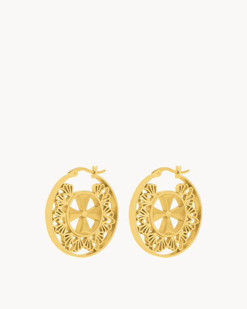 Kavallier Hoop Earrings, Gold
