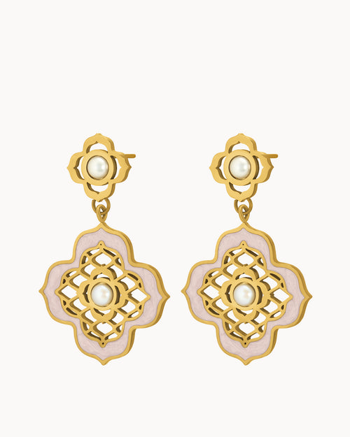 Timeless Pearl Pink Bizzilla Dangling Earrings