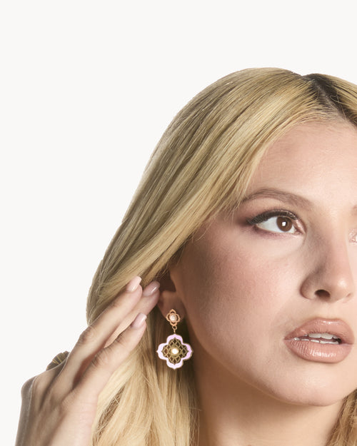 Timeless Pearl Pink Bizzilla Dangling Earrings