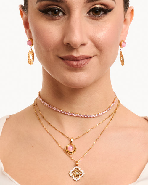 Admiration Pink Cat Eye Dainty Twist Stone
