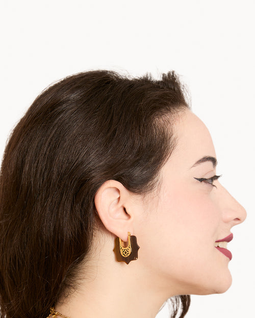 Bizzilla Resiliance Tiger Eye Hoop Earrings
