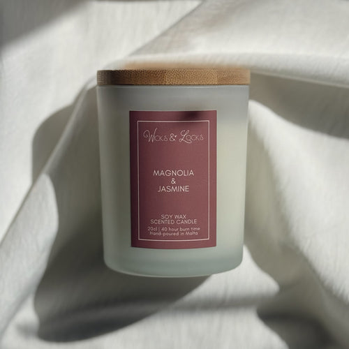 Wicks & Locks Magnolia & Jasmine - Luxury Scented Candle