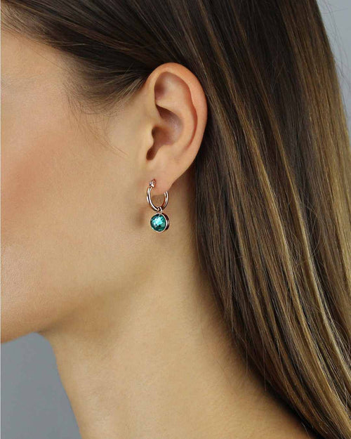 Birthstone Meaning Dainty Signature Earring Pendants, Silver