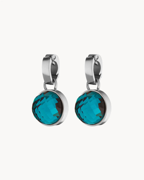 Birthstone Meaning Dainty Signature Earring Pendants, Silver