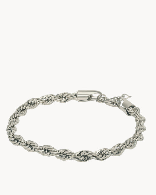 Thick Rope Silver Bracelet