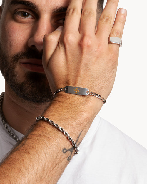 Thick Rope Silver Bracelet