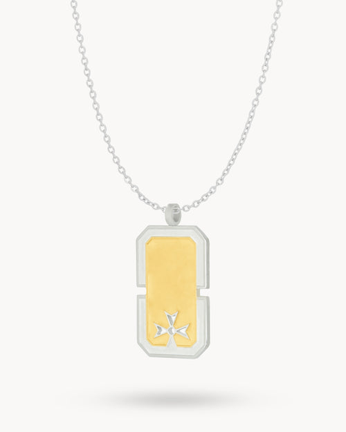 Maltese Cross Engravable Dog Tag Necklace