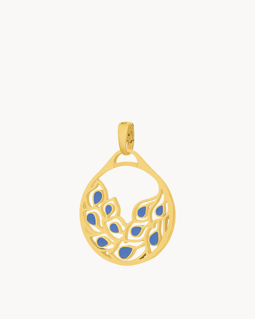 Peacock Feather Halo Pendant