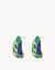 Peacock Feathers Cocoon Stud Earrings