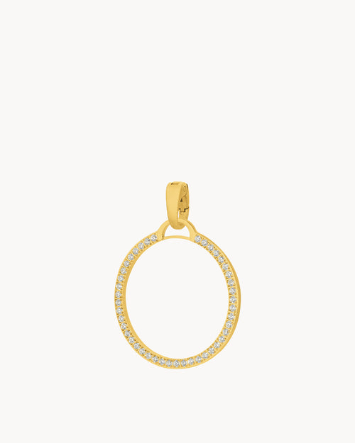 Starlight Circle Halo Pendant, Gold