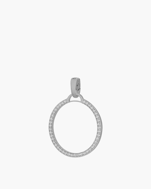 Starlight Circle Halo Pendant, Silver
