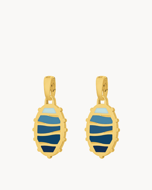 Blue Grotto Pendant, Gold Earring Pendants