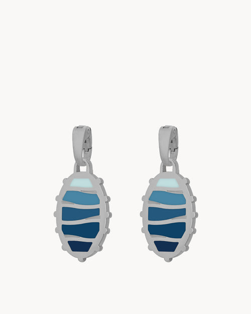 Blue Grotto Pendant, Silver Earring Pendants