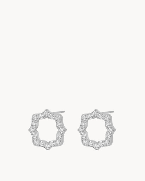 Mvintage Logo Starlight Silver Stud Earrings