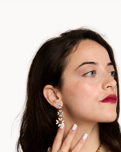 White Kavallieri Dangling Earrings
