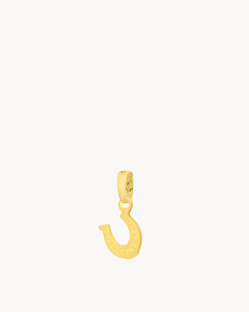 Lucky Horseshoe Pendant, Gold