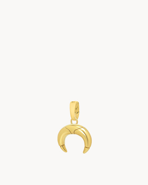 Dainty Crescent Horn Pendant, Gold