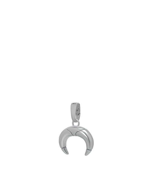 Dainty Crescent Horn Pendant, Silver