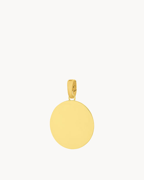 Medium Disc Engravable Pendant, Gold