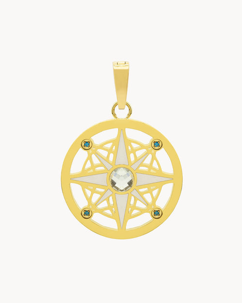 Compass Pendant, Gold