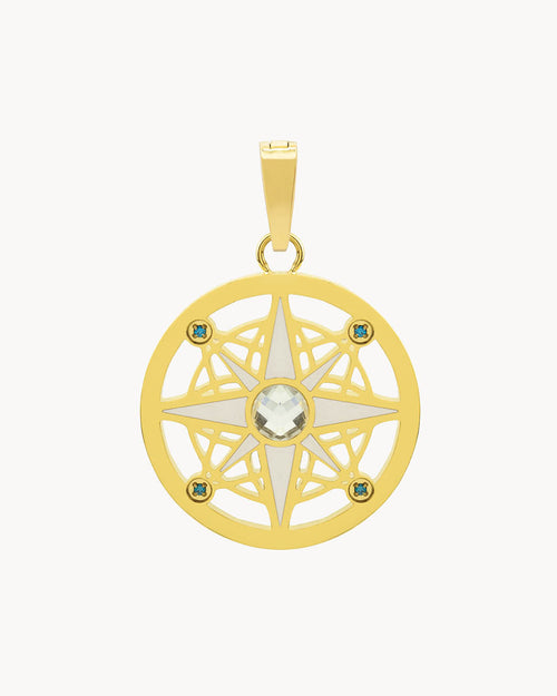 Compass Pendant, Gold