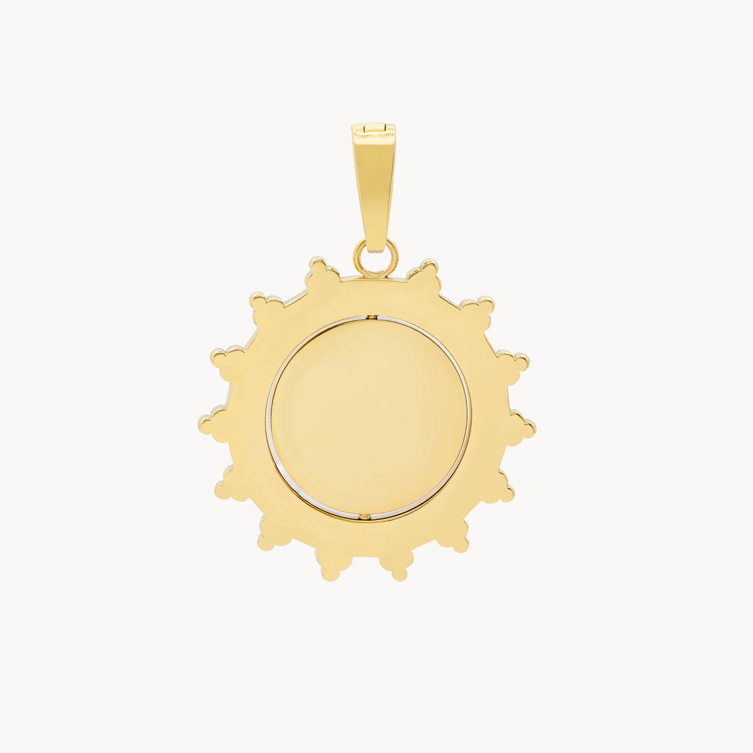Sun Spin Engravable Pendant, Gold