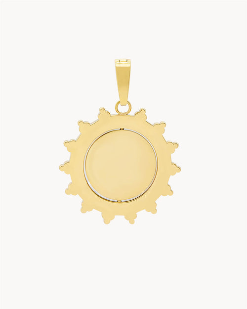 Sun Spin Engravable Pendant, Gold