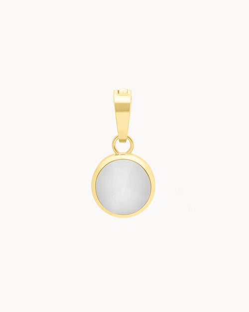 Faith Stone White Cateye Ħabbata Pendant, Gold