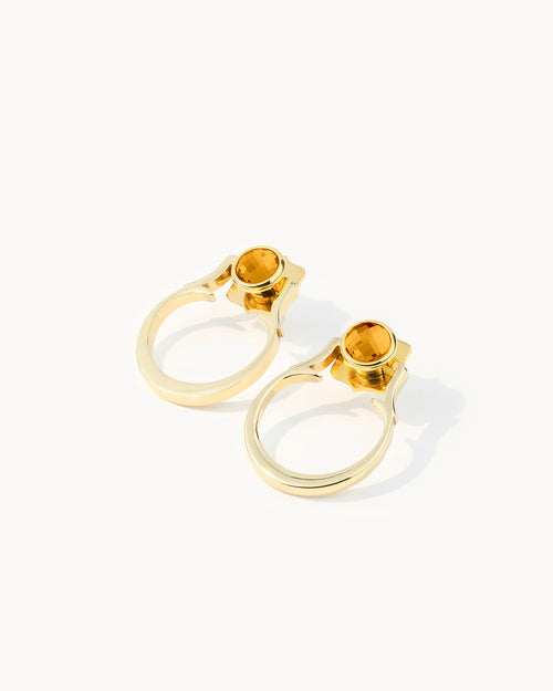 November Birthstone Happiness Classic Ħabbata Earring Set, Gold