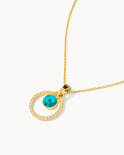 May Birthday Halo Necklace Set, Gold