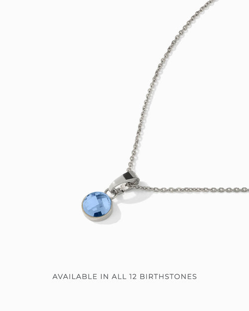 Dainty Signature Birthstone Necklace Set, Silver