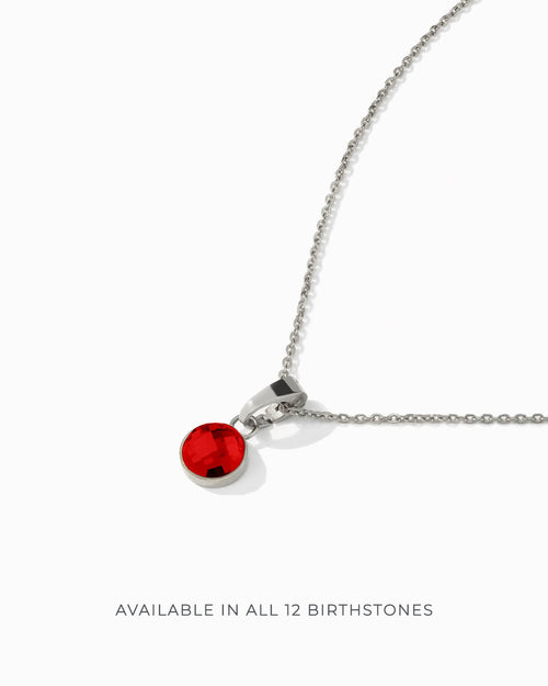 Dainty Signature Birthstone Necklace Set, Silver