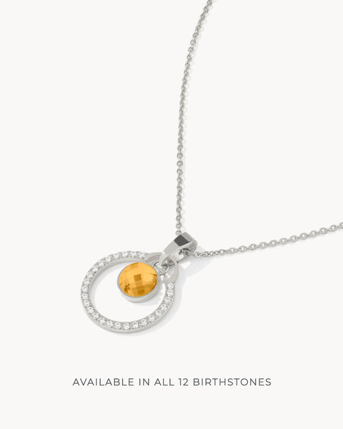 Birthday Halo Necklace Set, Silver