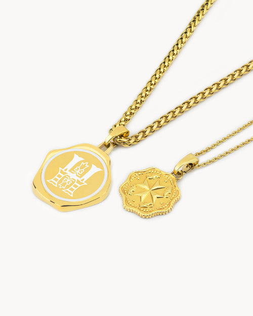 Siġill Initial Munita Teacher Necklace Set, Gold